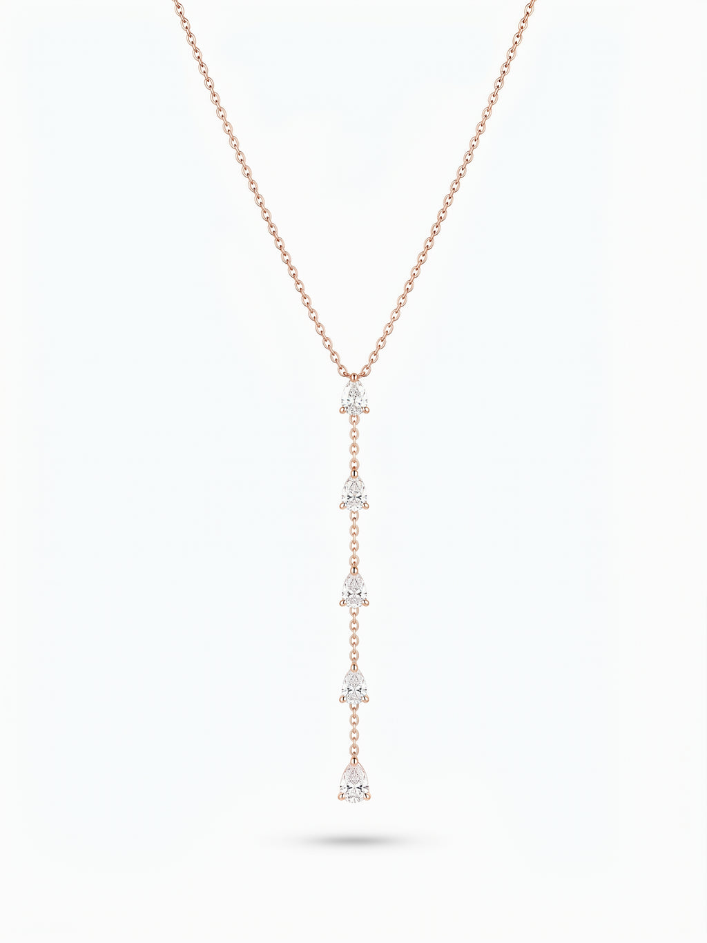 Cascading Pear Diamond Lariat Necklace