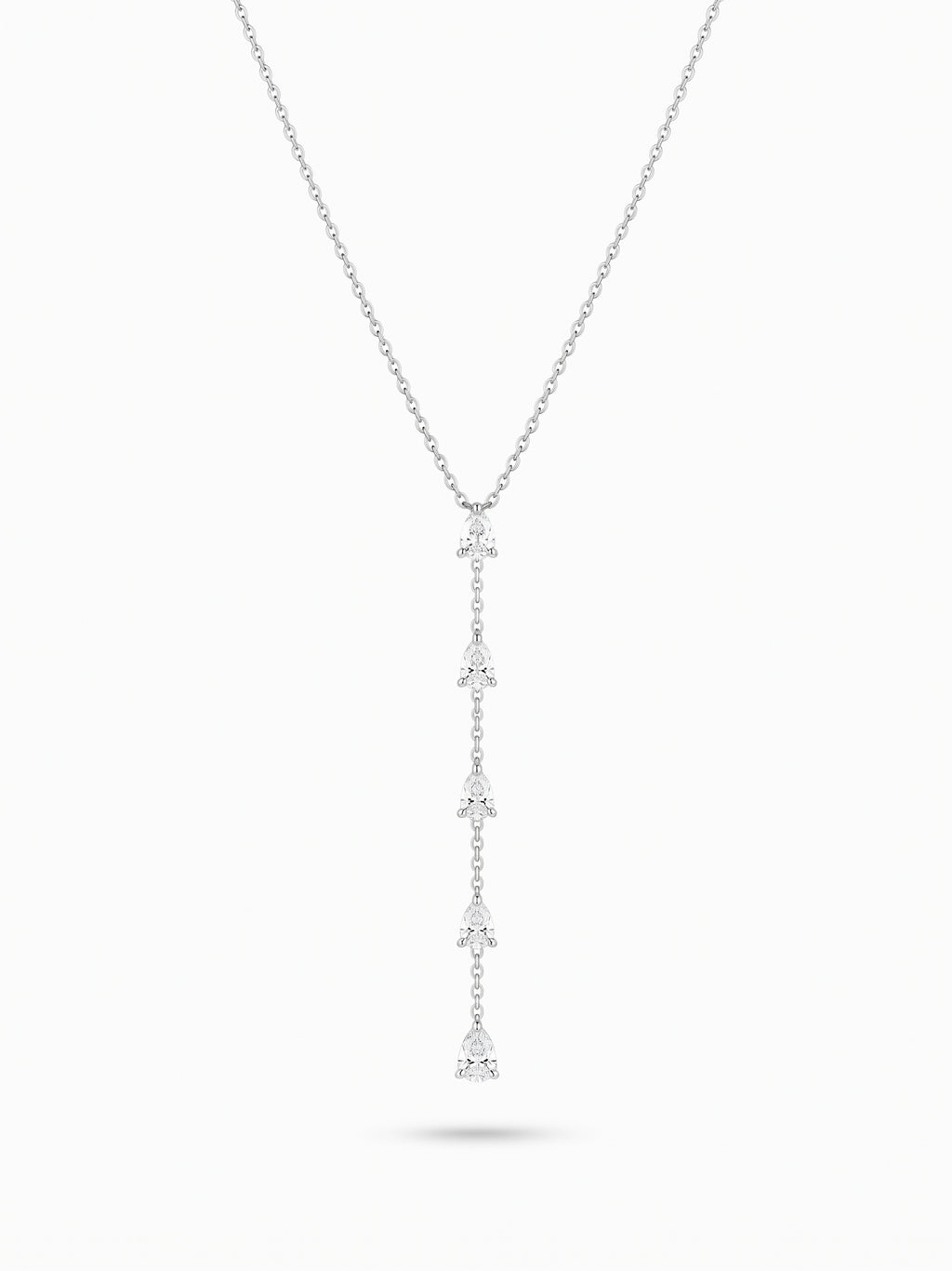 Cascading Pear Diamond Lariat Necklace