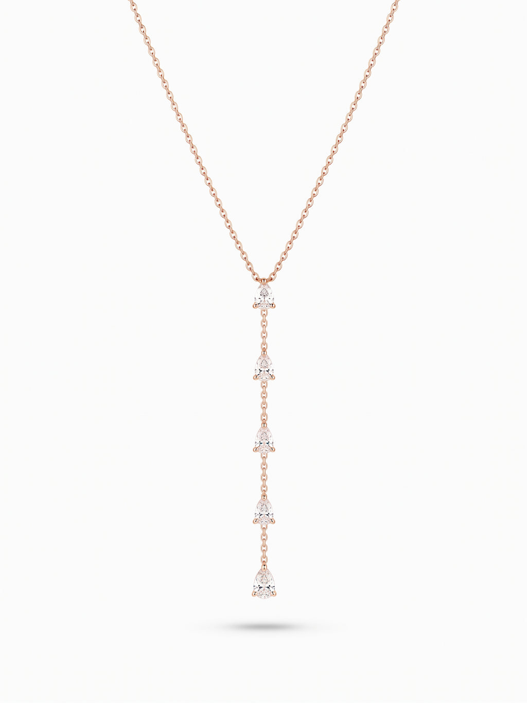 Cascading Pear Diamond Lariat Necklace
