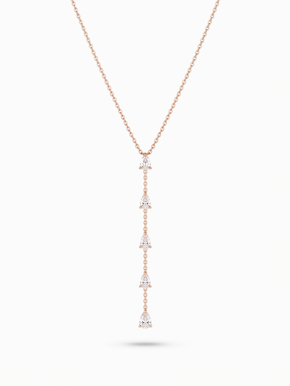 Cascading Pear Diamond Lariat Necklace